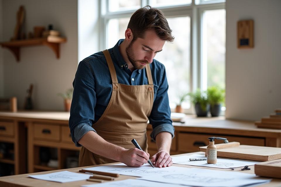 Gründer i verkstedet hos Pennestrek Interiør
