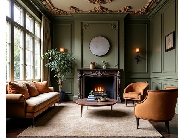 Klassisk Eleganse i Oslo - Stue med peis