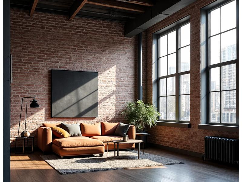 Detaljbilde av Urbant Loft, stue med store vinduer