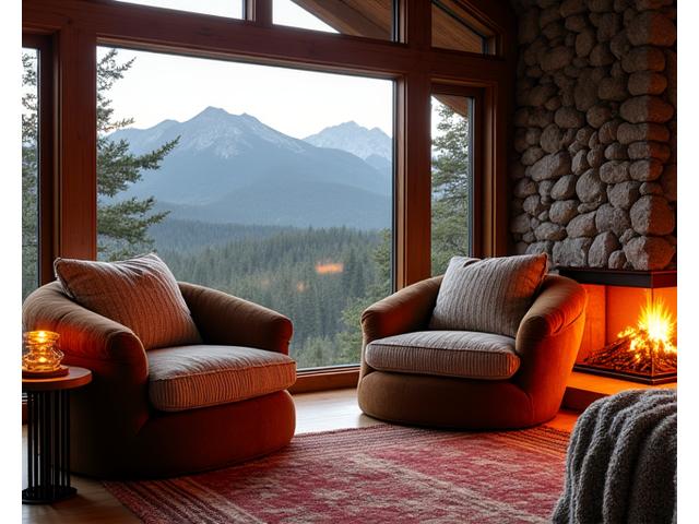 Varm Hytteatmosfære på fjellet - koselig interiør